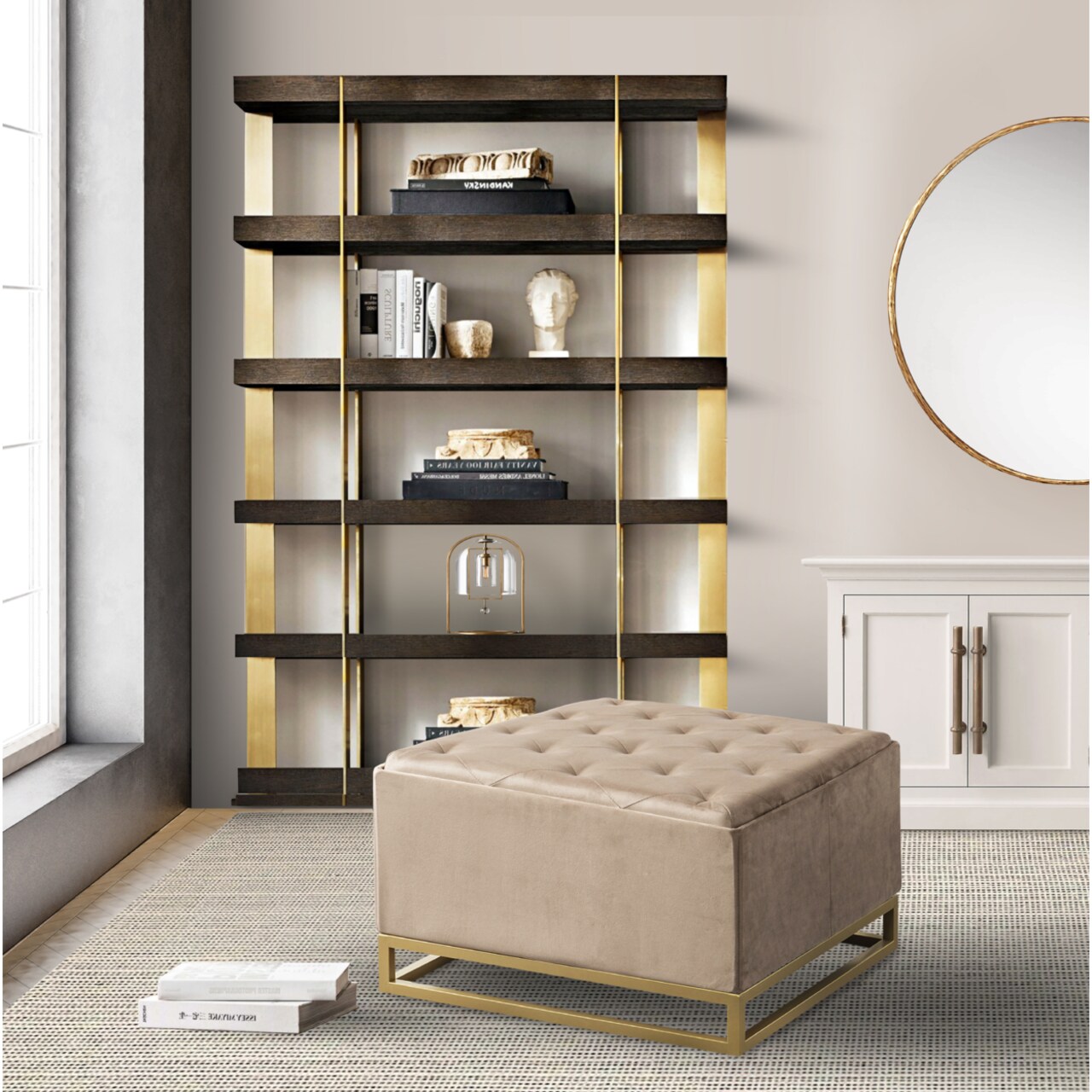 Iconic Home Iconic Home Addilyn Storage Ottoman Velvet Upholstered